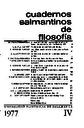 Cuadernos Salmantinos de Filosofía. 1977, volume 4. PORTADA [Article]