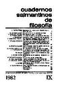Cuadernos Salmantinos de Filosofía. 1982, volumen 9. PORTADA [Artículo]