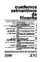 Cuadernos Salmantinos de Filosofía. 1989, volume 16. PORTADA [Article]