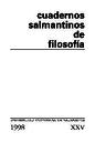 Cuadernos Salmantinos de Filosofía. 1998, volumen 25. PORTADA [Artículo]