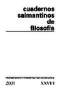 Cuadernos Salmantinos de Filosofía. 2001, volume 28. PORTADA [Article]