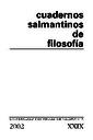 Cuadernos Salmantinos de Filosofía. 2002, volume 29 [Magazine]