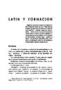 Helmántica. 1951, volumen 2, n.º 5-8. Páginas 205-214. Latín y formación [Artículo]