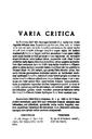 Helmántica. 1955, volume 6, #19-21. Pages 69-79. Varia critica [Article]