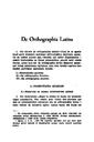 Helmántica. 1958, volumen 9, n.º 28-30. Páginas 223-292. De orthographia latina [Artículo]