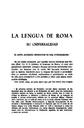 Helmántica. 1959, volume 10, #31-33. Pages 9-23. La lengua de Roma. Su universalidad: el Latín, elemento unificador de dos civilizaciones [Article]