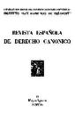 Revista Española de Derecho Canónico. 1946, volume 1, #2. PORTADA [Article]