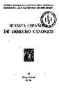 Revista Española de Derecho Canónico. 1950, volumen 5, n.º 14. PORTADA [Artículo]