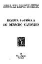 Revista Española de Derecho Canónico. 1952, volumen 7, n.º 20. PORTADA [Artículo]