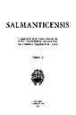 Salmanticensis. 1958, volume 5, #1. PORTADA [Article]