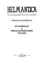 Helmántica. 7-12/2014, volumen 65, n.º 194. Páginas 1-4 [Artículo]