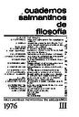 Cuadernos Salmantinos de Filosofía. 1976, volume 3. PORTADA [Article]