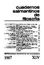 Cuadernos Salmantinos de Filosofía. 1987, volume 14 [Magazine]