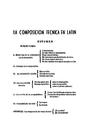 Helmántica. 1951, volume 2, #5-8. Pages 432-494. La composición técnica del Latín [Article]