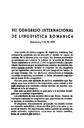 Helmántica. 1953, volumen 4, n.º 13-15. Páginas 307-316. VII congreso internacional de lingüistica románica. Barcelona, 7-10, VI, 1953 [Artículo]
