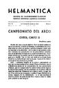 Helmántica. 1955, volume 6, #19-21. Pages 329-361. Campeonato del arco. Odisea, Canto 21 [Article]
