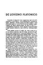 Helmántica. 1955, volume 6, #19-21. Pages 363-371. De longino platónico [Article]