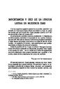 Helmántica. 1955, volume 6, #19-21. Pages 419-433. Importancia y uso de la lengua latina en nuestros días [Article]