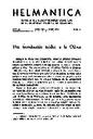 Helmántica. 1961, volume 12, #37-39. Pages 427-439. Una introducción inédita a la Odisea [Article]