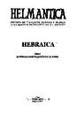 Helmántica. 2003, volume 54-55, #163. PORTADA [Article]
