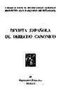 Revista Española de Derecho Canónico. 1952, volume 7, #21. PORTADA [Article]