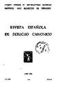Revista Española de Derecho Canónico. 1969, volumen 25, n.º 70. PORTADA [Artículo]