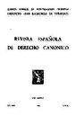 Revista Española de Derecho Canónico. 1973, volumen 29, n.º 83. PORTADA [Artículo]