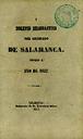 Boletín Oficial del Obispado de Salamanca. 1857, portada [Ejemplar]
