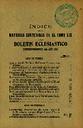 Boletín Oficial del Obispado de Salamanca. 1912, indice [Issue]