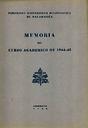 Memoria 1944-1945 [Academic document]