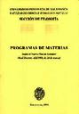 Plan de Estudios Filosofía 1996-1996 [Academic document]
