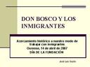 DON BOSCO Y LOS INMIGRANTES OURENSE 2007 [Book]